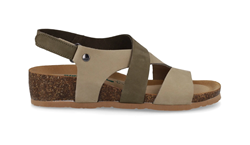 SANDALO IMB NABUK SABBIA VERDE BOSCO